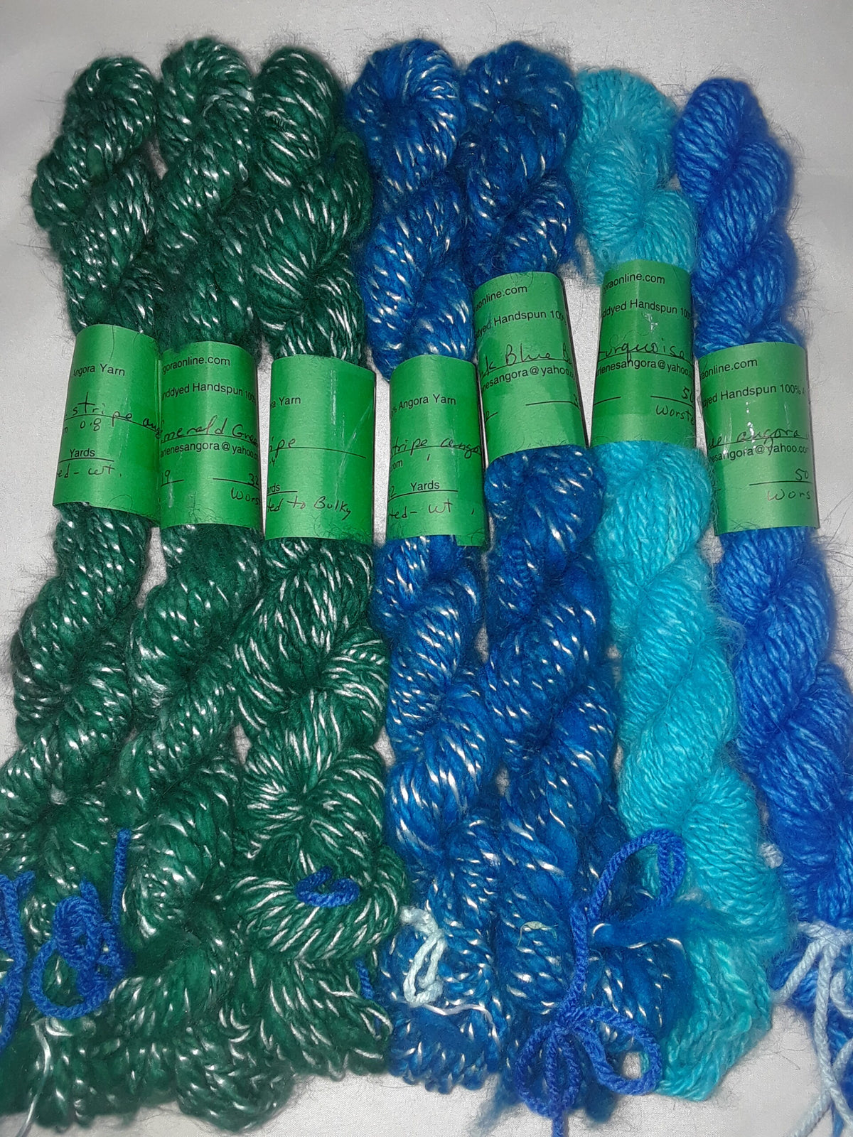 Handspun Hand Dyed Angora Yarn image 2