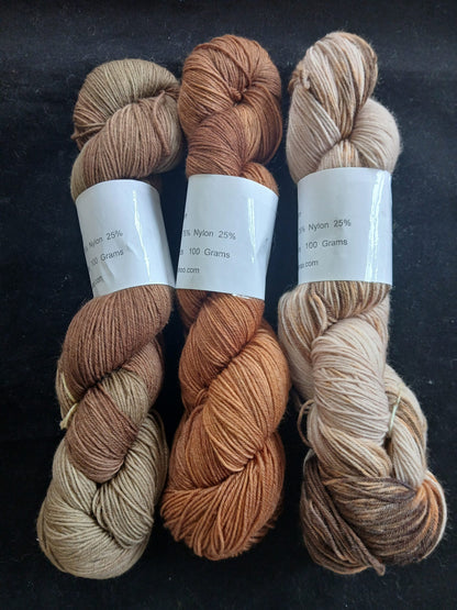 Hand Dyed Sock Yarn, Hand Painted, Superwash Merino Nylon Fingering Weight 100g image 1