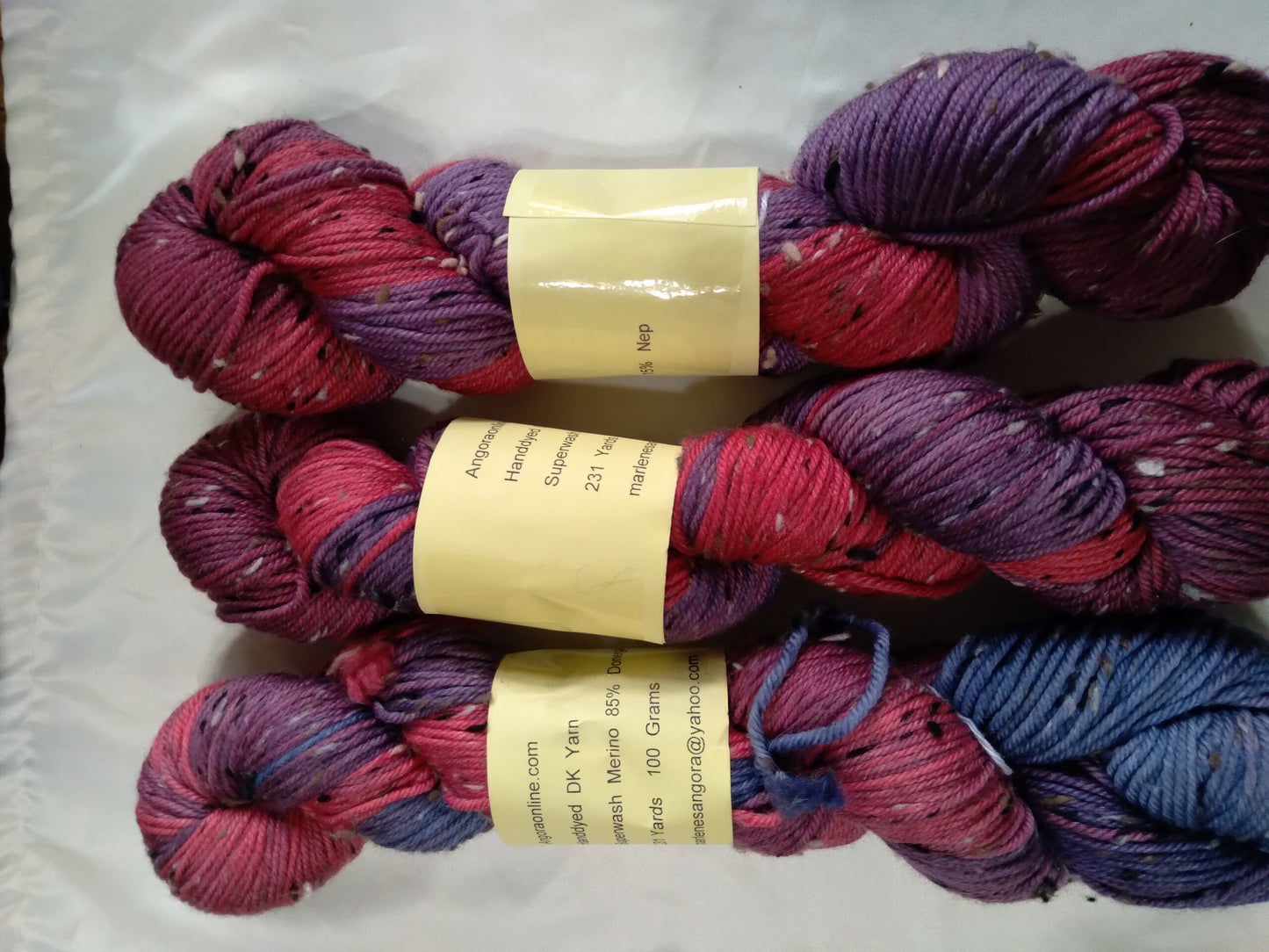 Hand dyed Tweed yarn SW 85% Merino Donegal 15% Nep D.K. weight, 231 yards image 1
