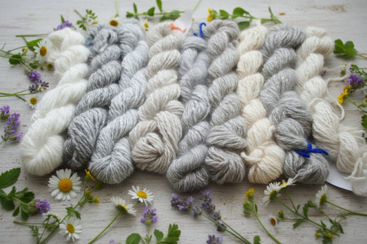 Handspun Natural 100% Angora Rabbit Yarn 100 Yd Worsted Free Pattern image 1