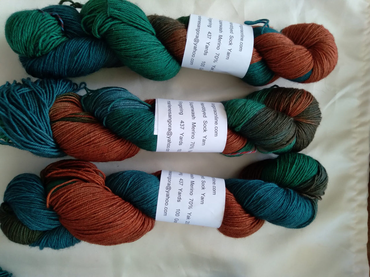 Hand dyed Yak and Merino Sock Yarn image 1