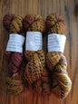 Hand Dyed Zebra Highland Wool 2 ply yarn, Worsted Yarn image 0