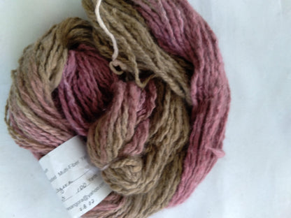Handspun Hand dyed Angora Merino Alpaca Silk Blend yarn, Bulky image 2