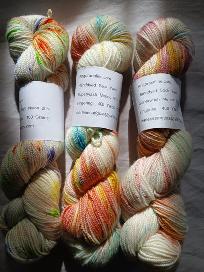 Pooling Sock Yarn | Hand dyed Variegated Merino Nylon Yarn, Fingering Wt. Yarn image 1