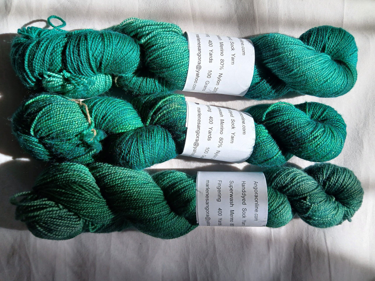 Hand dyed Yarn Emerald Sock Yarn Sock/ Fingering Yarn image 1