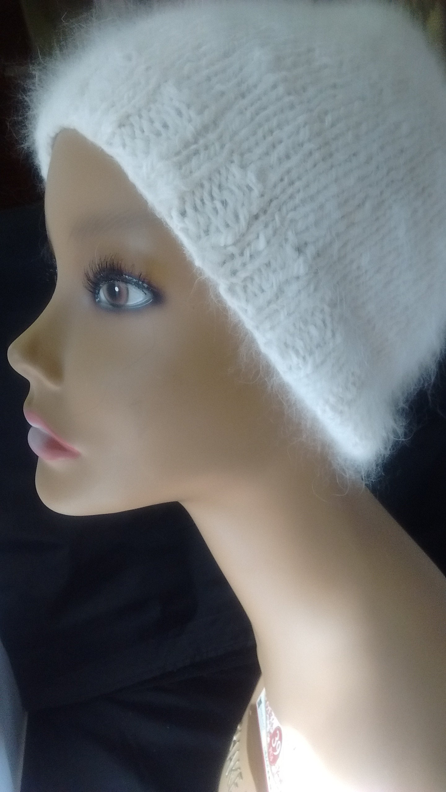 Angora Hat Knitted 100% angora rabbit hat image 3