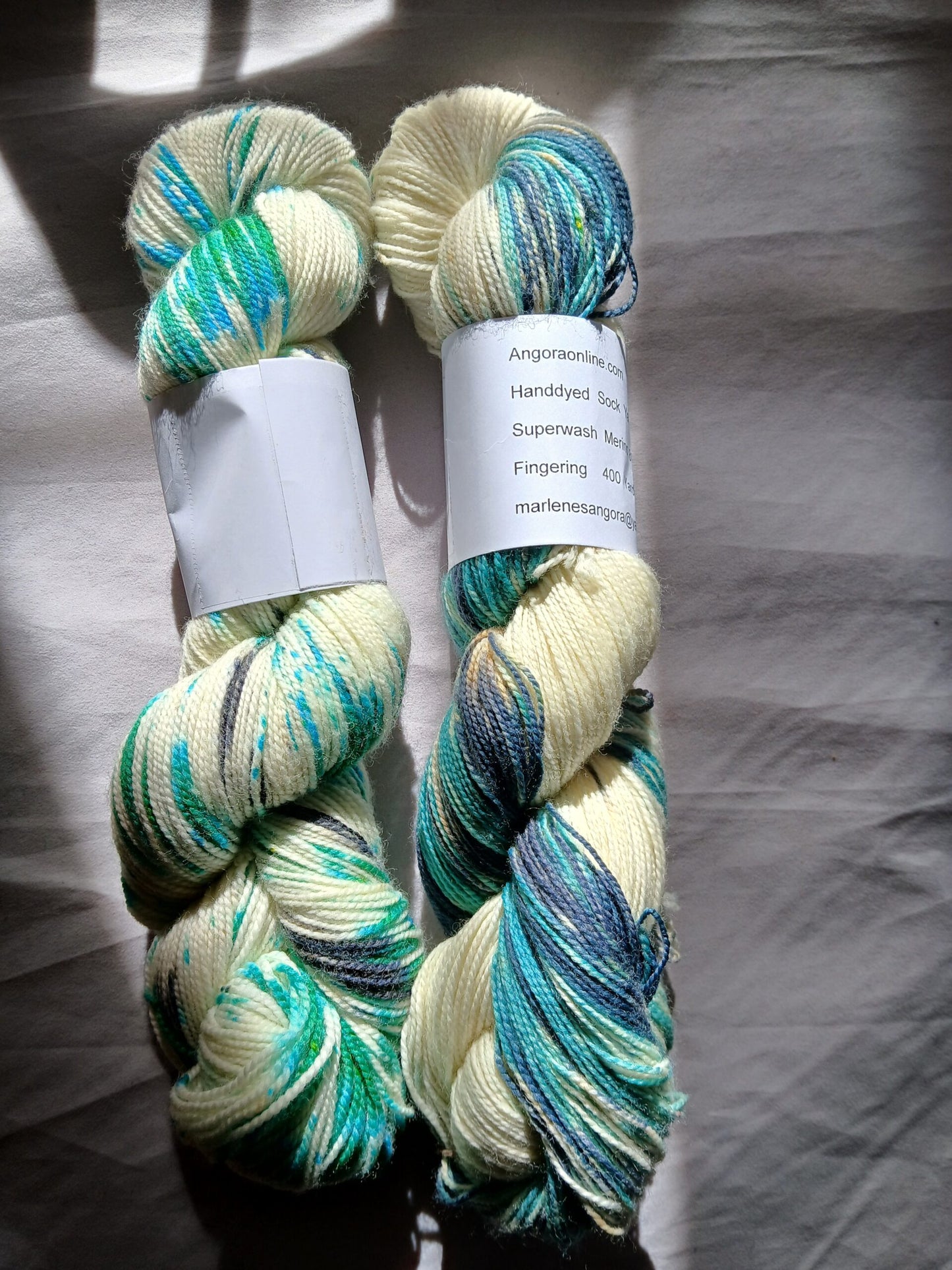 Hand dyed Variegated Streaked Merino Nylon Yarn, Sock Yarn image 2