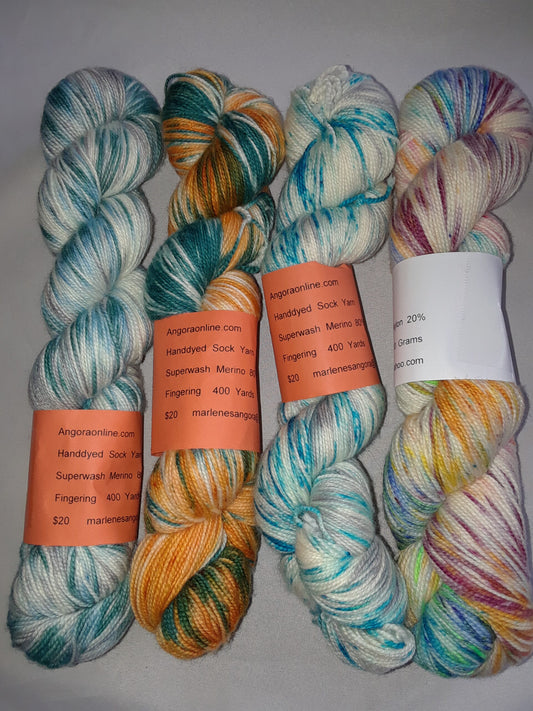 Indie dyed SW 80/20 Merino Nylon Yarn, 400 Yd image 0