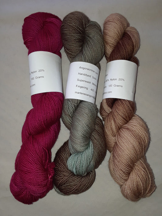 Hand dyed Yarn, Tonal Variegated Merino Nylon Yarn Ready to Ship Yarn image 0