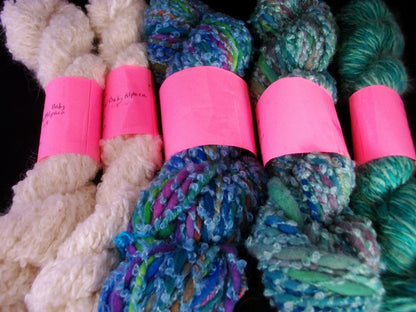 Handspun Handdyed Angora/ Merino/ Alpaca/ Bamboo/ Silk Yarn Bulky image 0