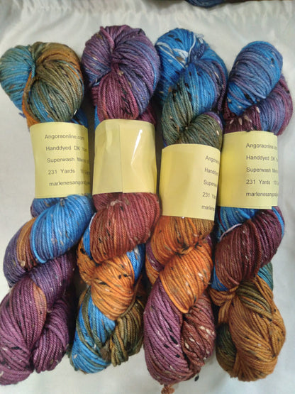 Hand dyed Tweed yarn D.K. Weight, 4 ply, 231 yards image 0