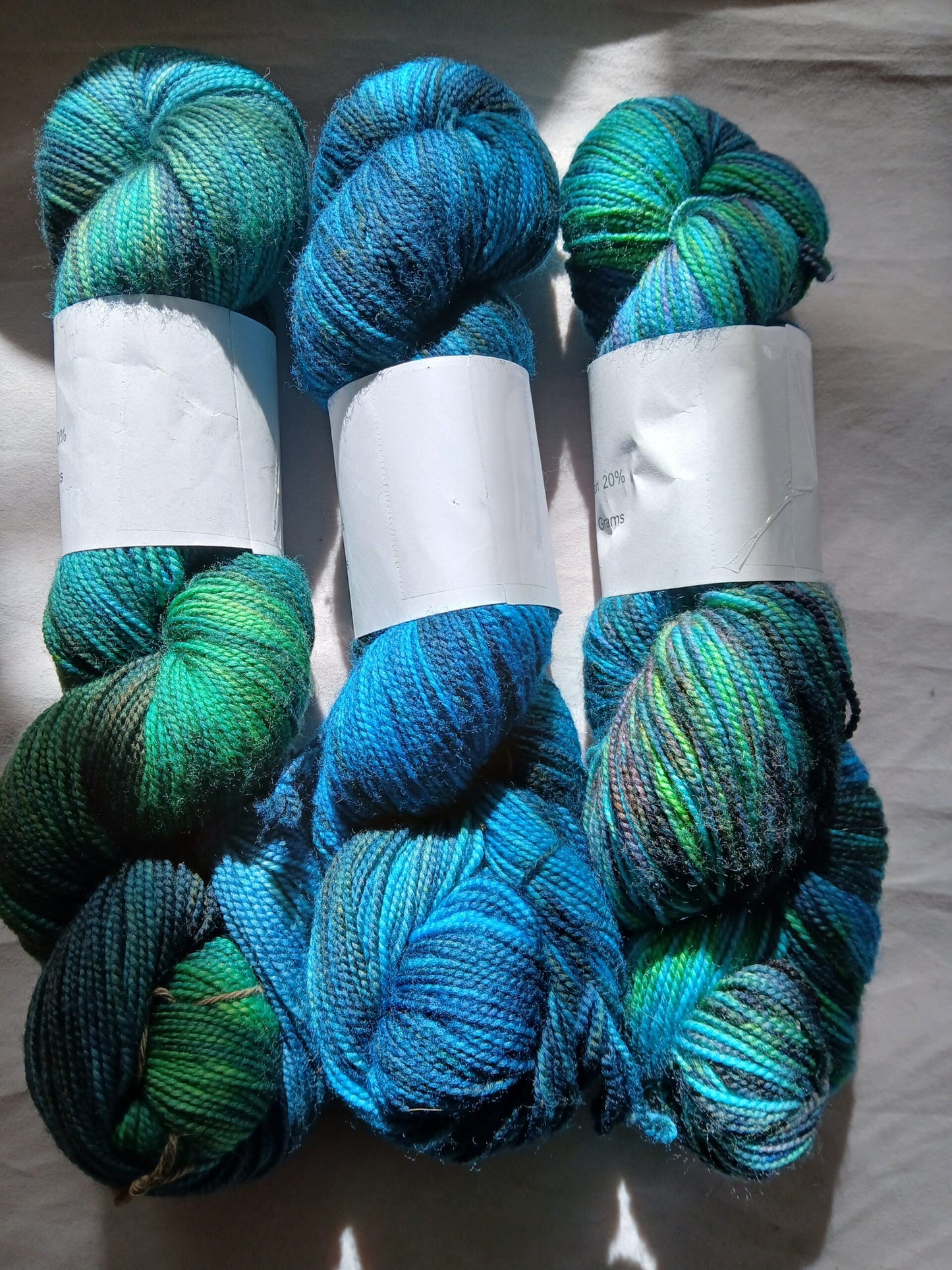 Peacock Plume | Hand dyed & Painted Yarn Fingering/Sock image 1