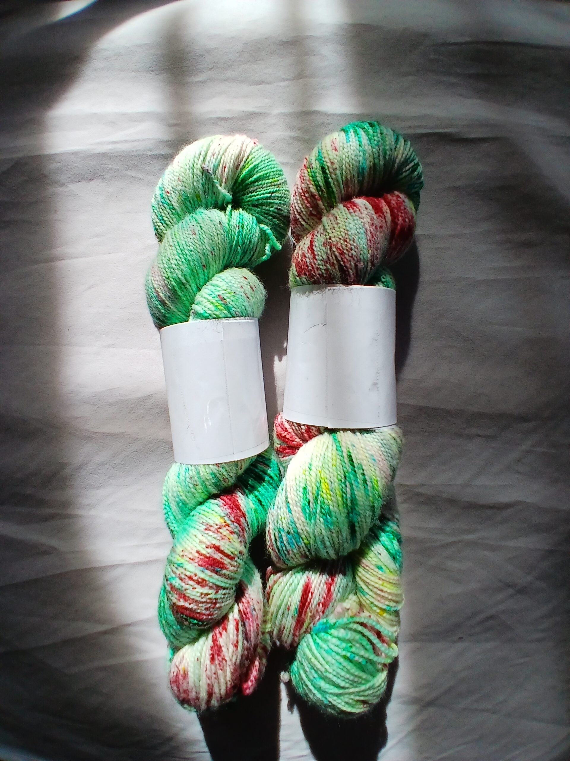 Hand dyed Variegated Merino Nylon Yarn, Fingering/ Sock Yarn, Victorian Christmas image 2
