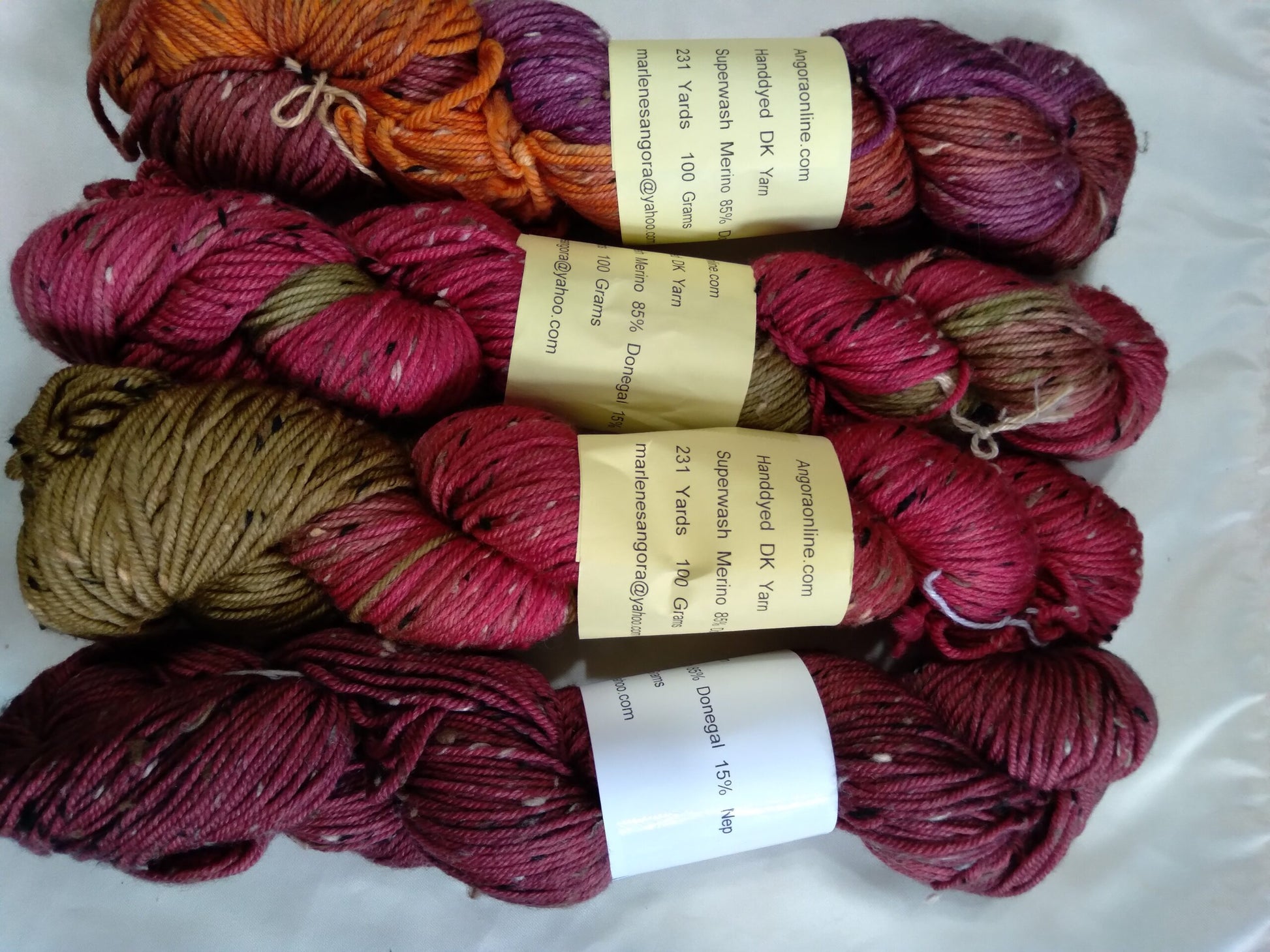 Hand dyed SW 85% Merino & 15% Nep Tweed yarn D.K. weight, 231 yards image 0