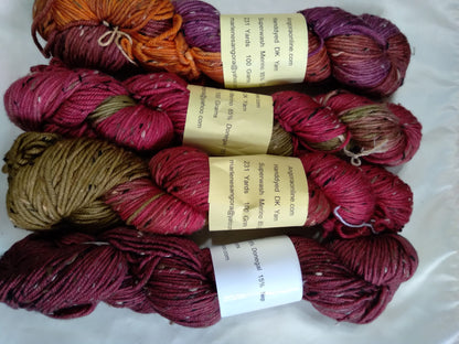 Hand dyed SW 85% Merino & 15% Nep Tweed yarn D.K. weight, 231 yards image 0