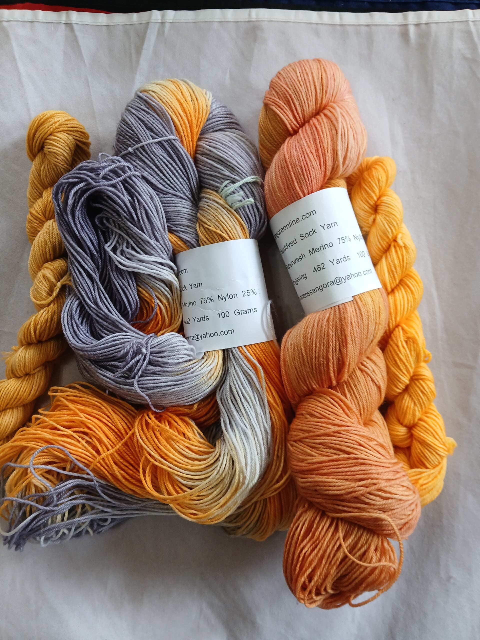 Hand Dyed Sock Yarn Set, variegated color, Superwash Merino Nylon Fingering Weight 100g & 20g mini image 2