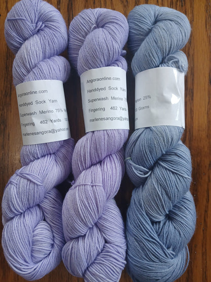 Amethyst - Hand dyed Yarn / Handdyed Yarn, Sock Yarn, Wool Yarn, Light Purple - 75/25 Superwash Merino and Nylon – Fingering Weight -100g image 0