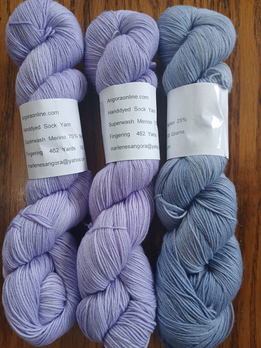 Amethyst - Hand dyed Yarn / Handdyed Yarn, Sock Yarn, Wool Yarn, Light Purple - 75/25 Superwash Merino and Nylon – Fingering Weight -100g image 0