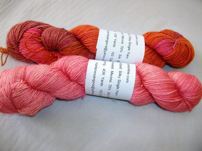 Hand Dyed 70% Merino 30% Silk Yarn, 438 Yd 100g image 0