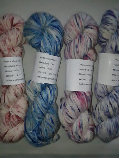 Hand Dyed Speckled Merino Yarn Worsted yarn Ready to ship yarn image 1