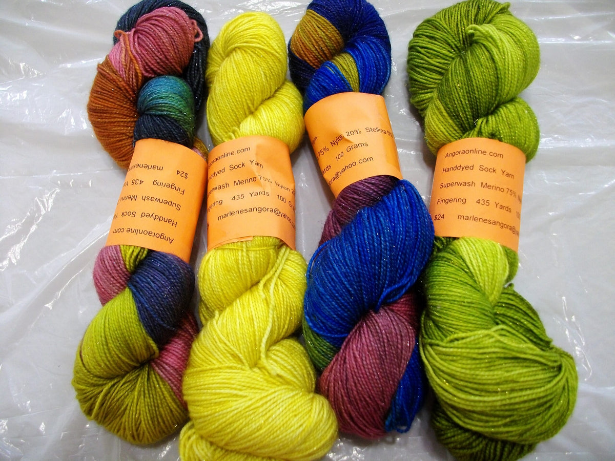 Hand Dyed Yarn Sparkle Yarn, Ready to ship, sock/ fingering Yarn image 1