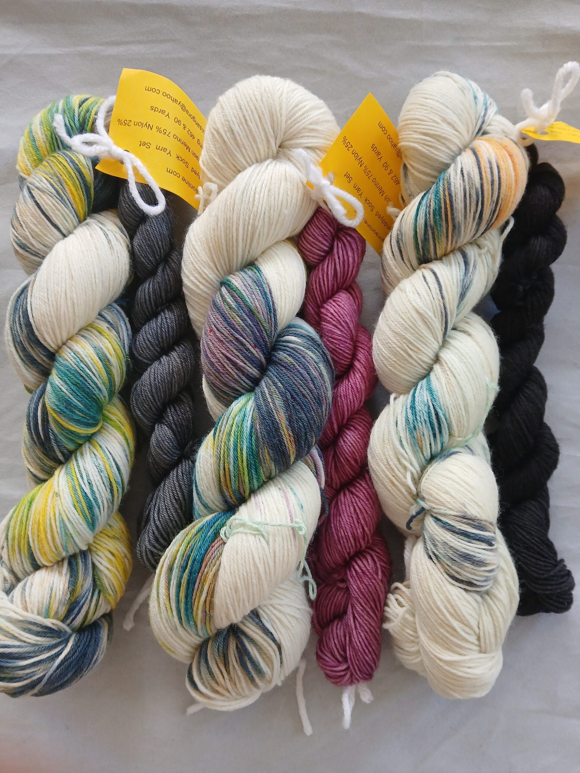 Newsprint Sock Yarn Set - Hand dyed Yarn Fingering Yarn image 0