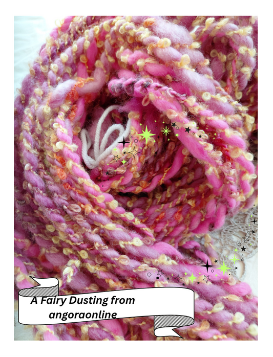 Handspun Hand Dyed Merino Silk Alpaca Yarn - A Fairy Dusting Art Yarn - Super Bulky Weight
