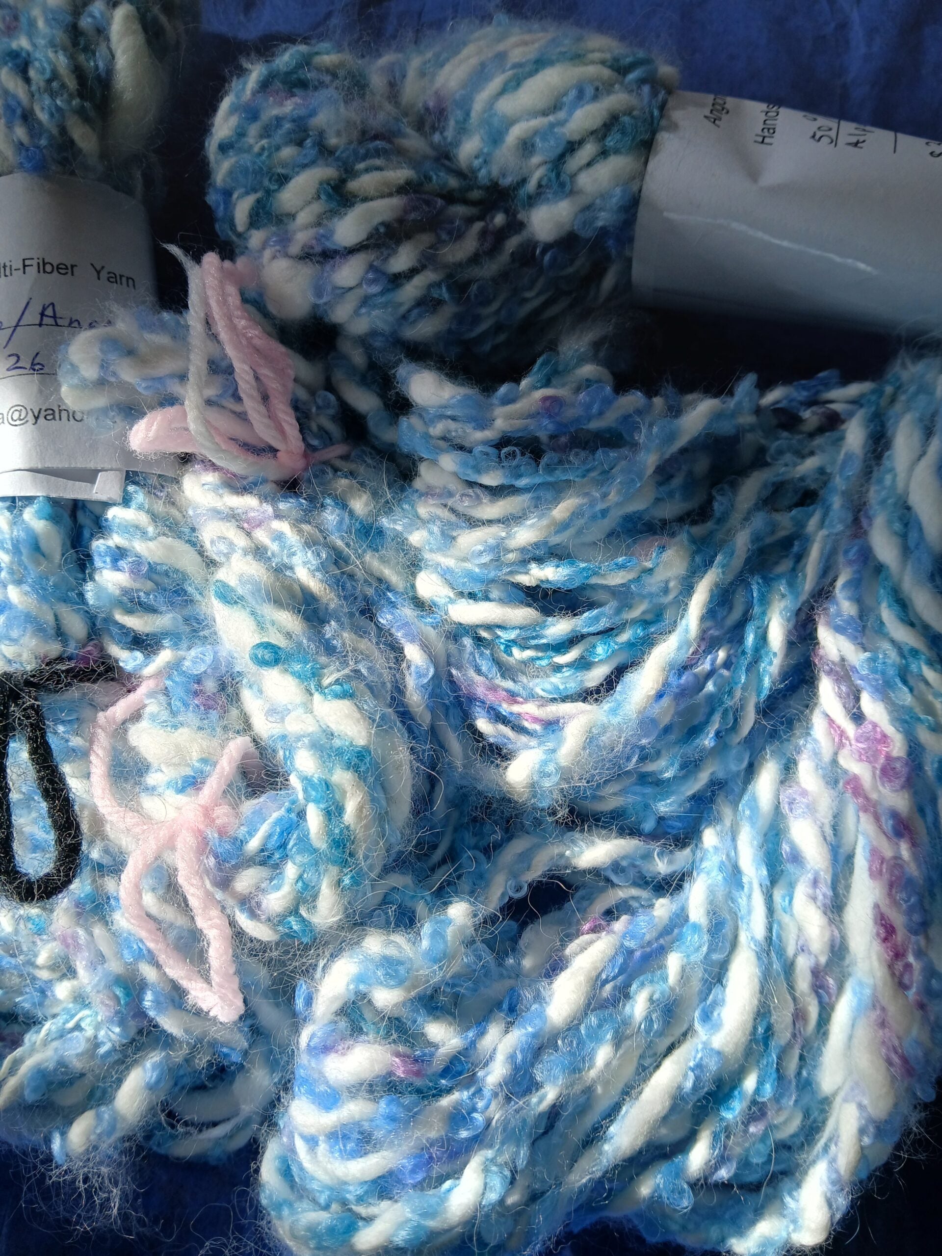 Handspun Yarn Hand dyed Angora Yarn, Bulky image 0