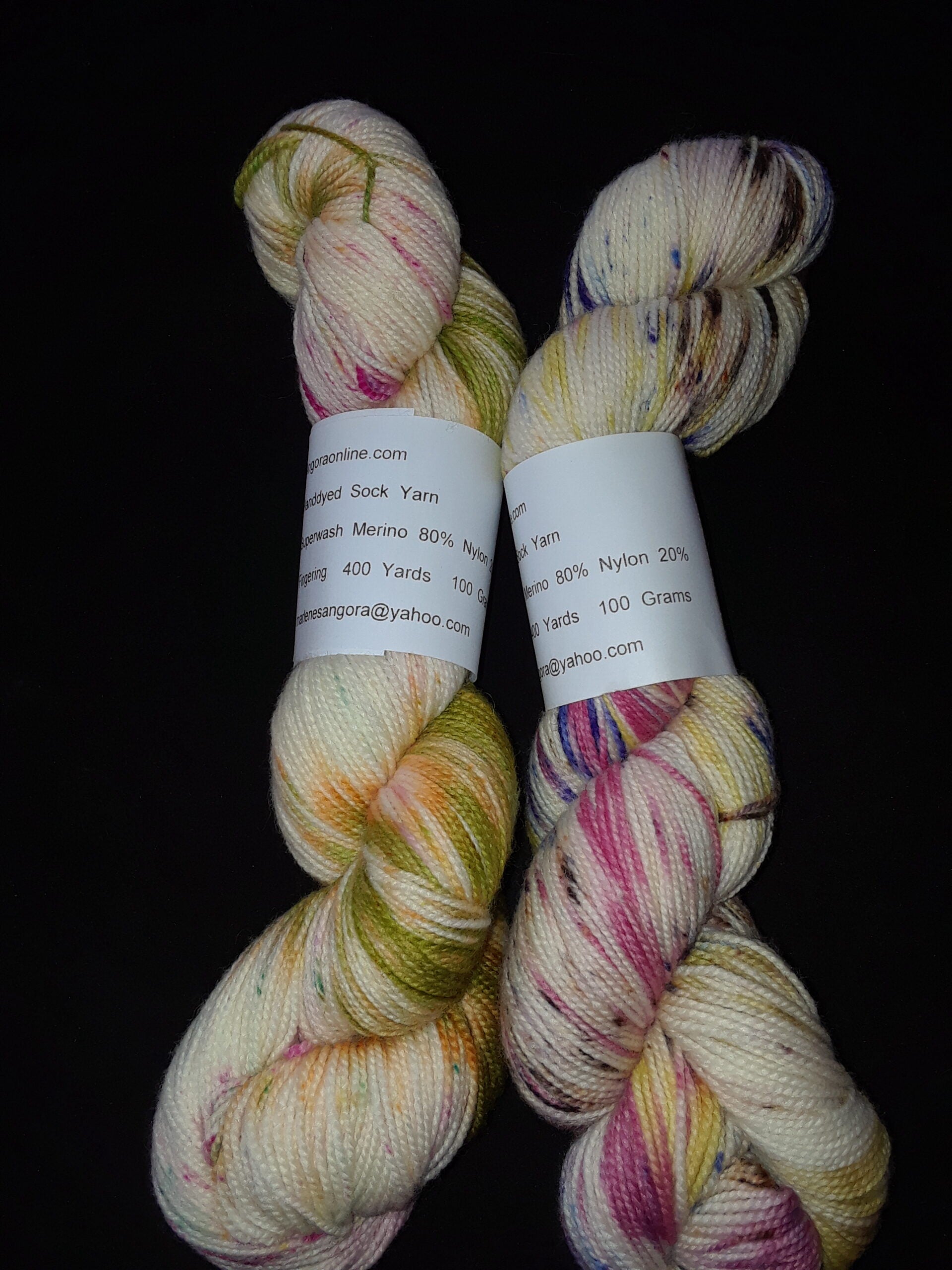 Hand dyed Yarn, Super Speckled Merino Nylon Yarn, Sock Fingering Weight Yarn image 2