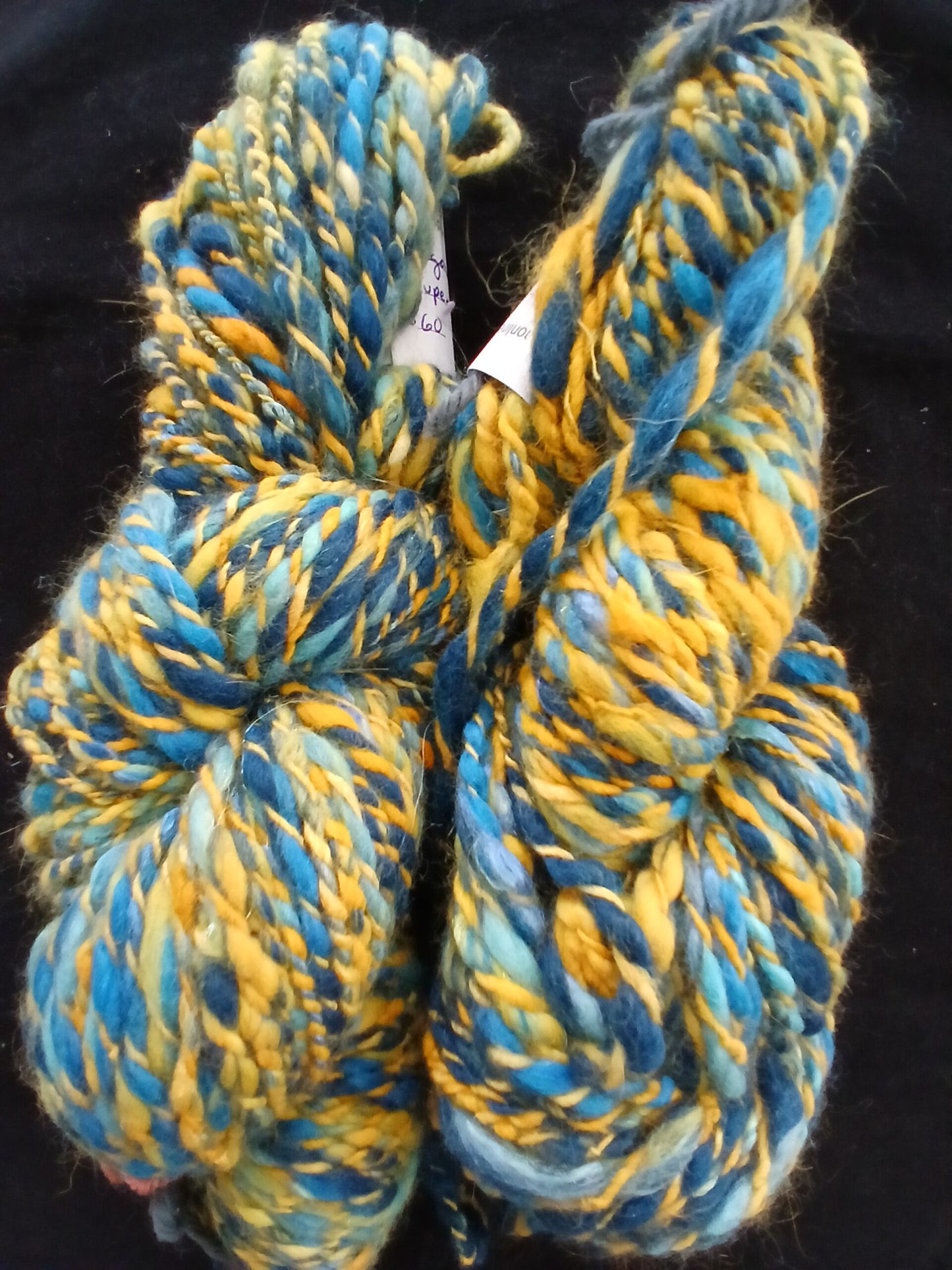 Handspun Hand dyed Angora Merino Art Yarn Super Bulky Thick n thin yarn image 1