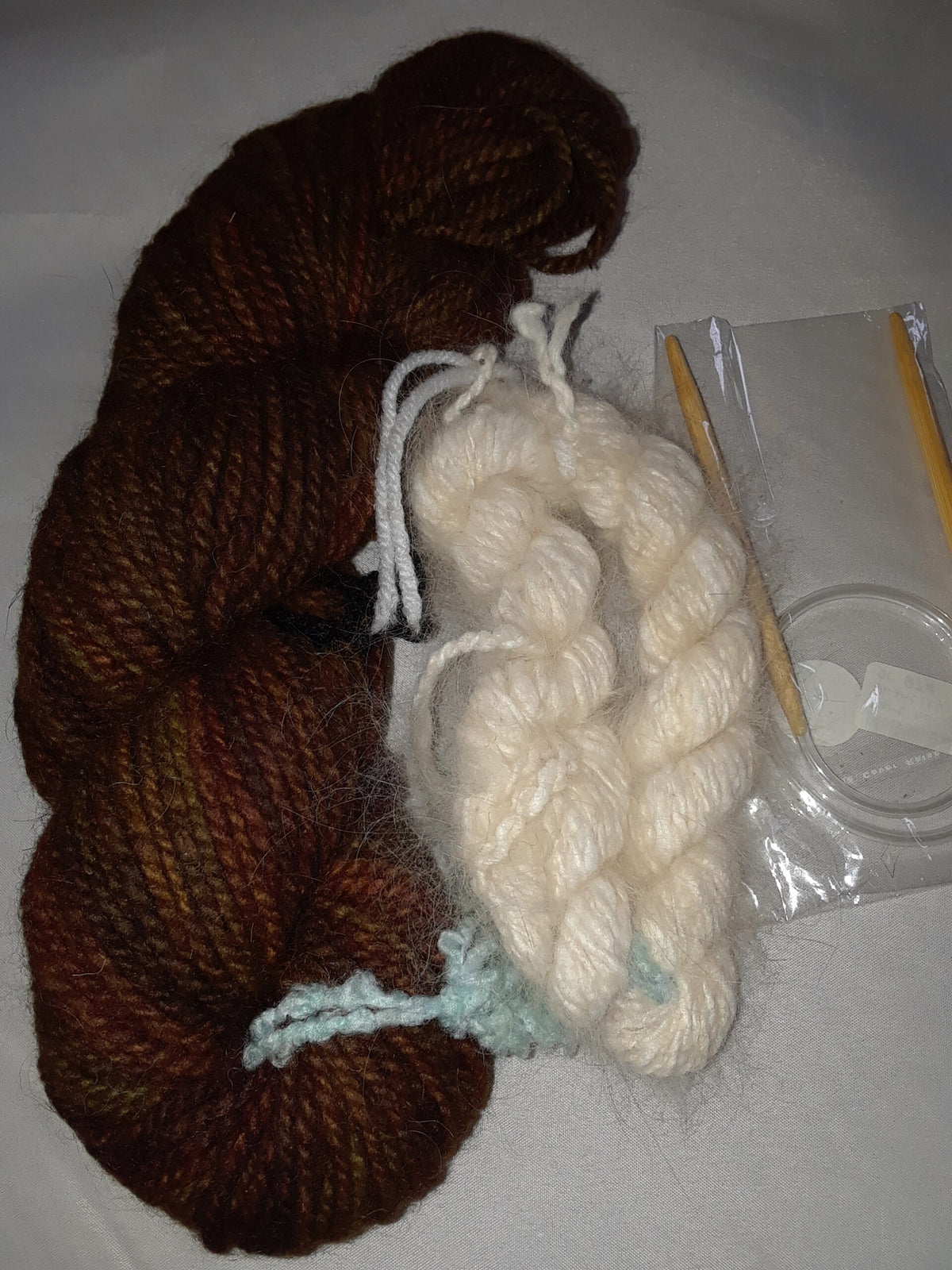 Angora Rim Hat Kit Knitted Dark Brown Hat Kit image 0