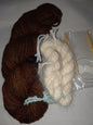 Angora Rim Hat Kit Knitted Dark Brown Hat Kit image 0