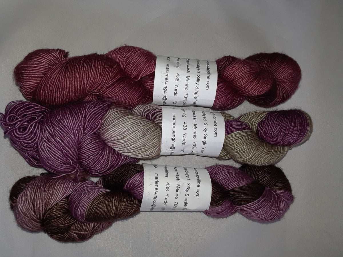 Hand Dyed 70% Merino 30% Silk Yarn, 438 Yd 100g image 2