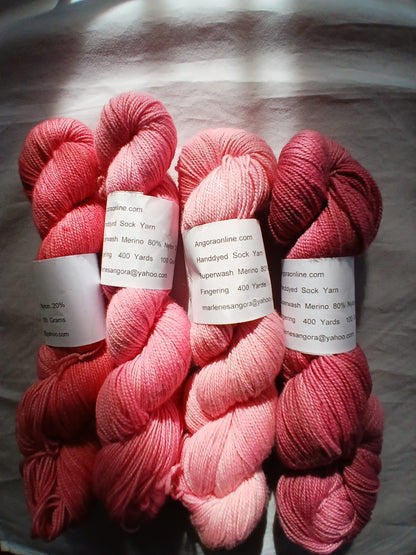 Hand dyed Yarn Rose Pink Sock Yarn Sock/ Fingering Yarn image 2