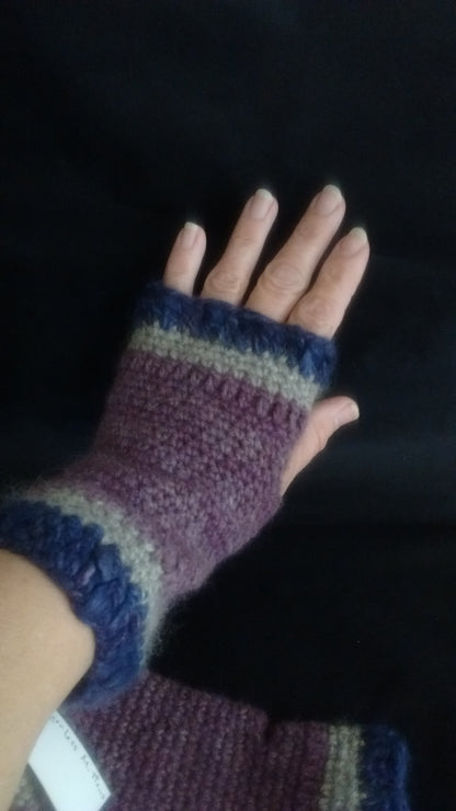 Angora Fingerless Gloves, Texting Mittens image 2