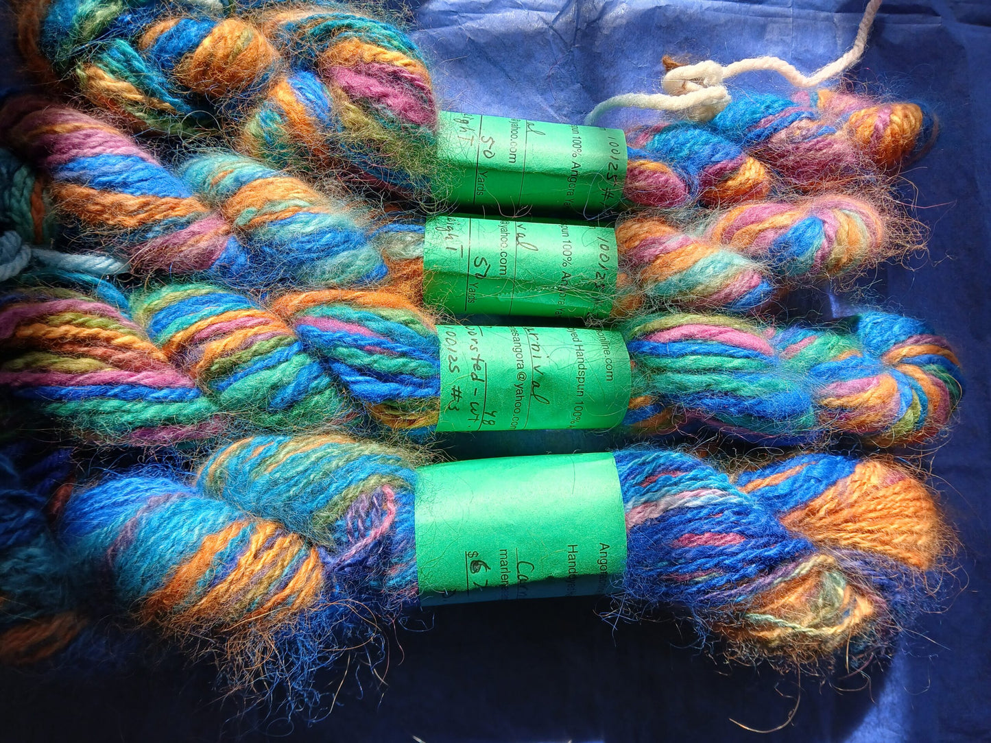 Handspun Hand Dyed 100% Angora Yarn Free pattern image 4