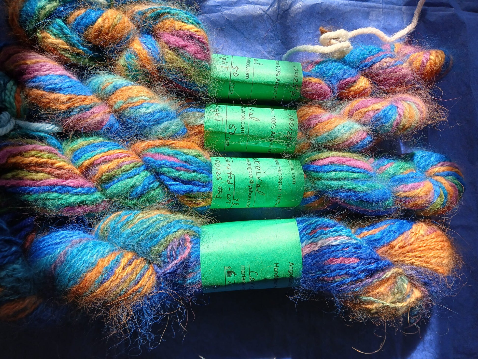 Handspun Hand Dyed 100% Angora Yarn Free pattern image 4