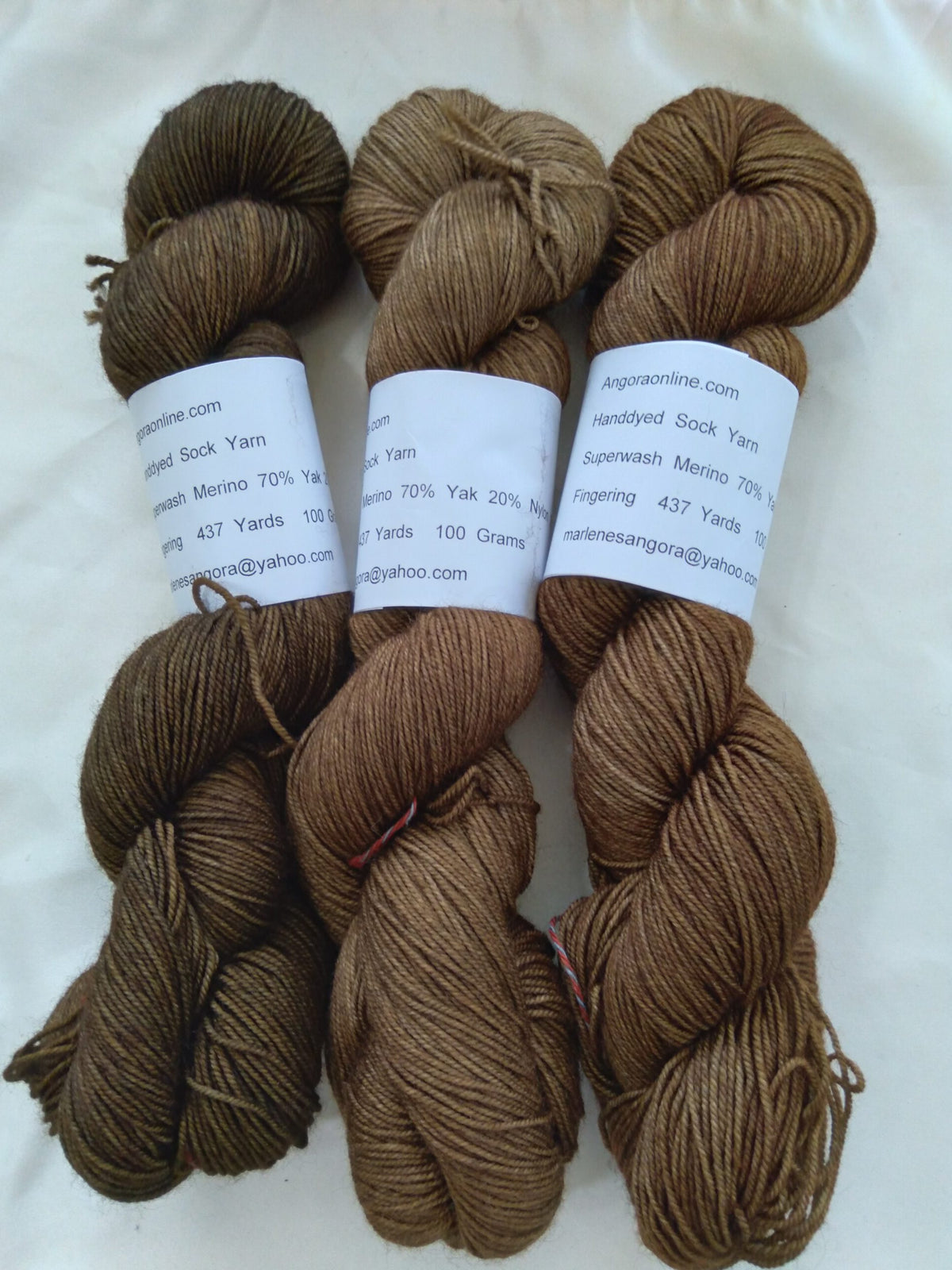 Hand dyed Brown Yak and Merino Yarn, Fingering weight image 0