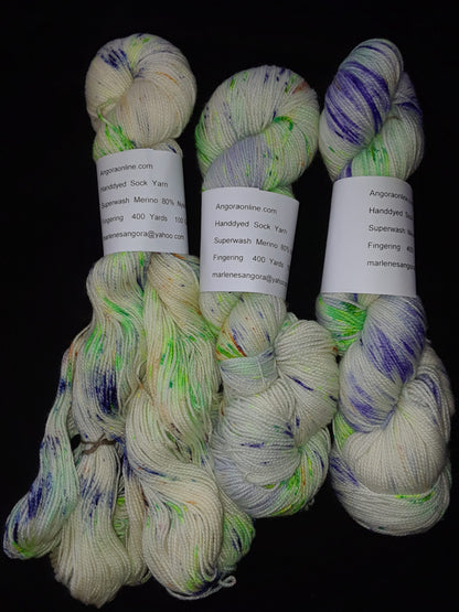 Hand dyed Yarn, Super Speckled Merino Nylon Yarn, Sock Fingering Weight Yarn image 0