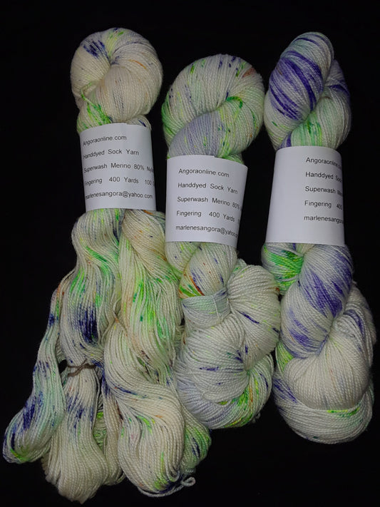 Hand dyed Yarn, Super Speckled Merino Nylon Yarn, Sock Fingering Weight Yarn image 0