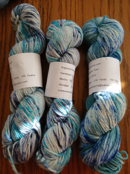 Hand Dyed SW Merino Yarn, Worsted, 218 yd. Ready to Ship image 0