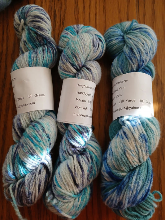 Hand Dyed SW Merino Yarn, Worsted, 218 yd. Ready to Ship image 0