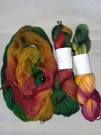 Hand Dyed Variegated Merino Nylon Yarn image 0