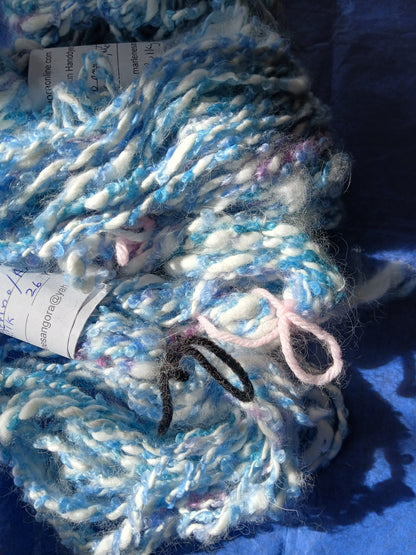 Handspun Yarn Hand dyed Angora Yarn, Bulky image 3
