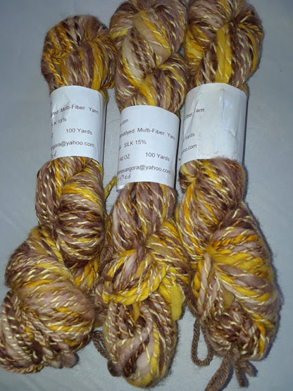 Handpun Yarn, Handspun Merino Silk Yarn 100 yards image 0