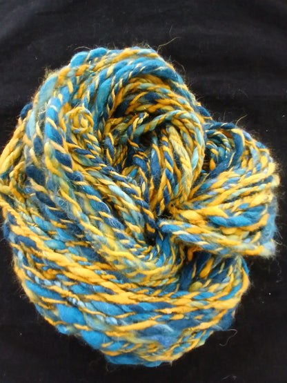 Handspun Hand dyed Angora Merino Art Yarn Super Bulky Thick n thin yarn image 0