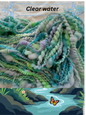 Clear Water, Handspun Hand dyed Art Yarn Coiled/ Spiral Art Yarn