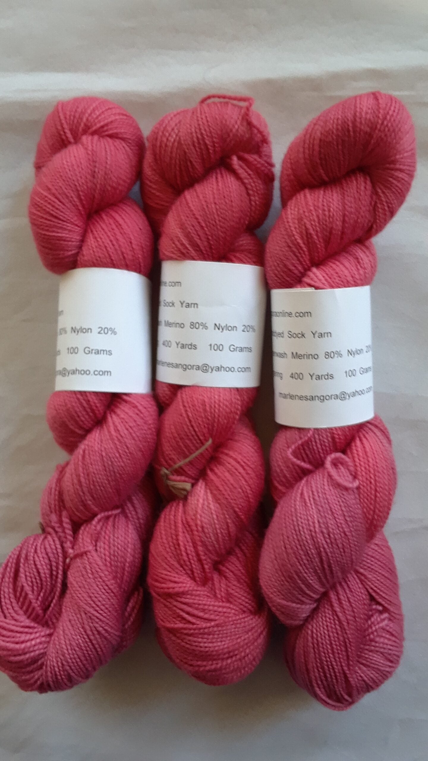 Hand dyed Yarn, Merino Nylon Yarn, Rose Pink Sock Fingering Weight Yarn image 0