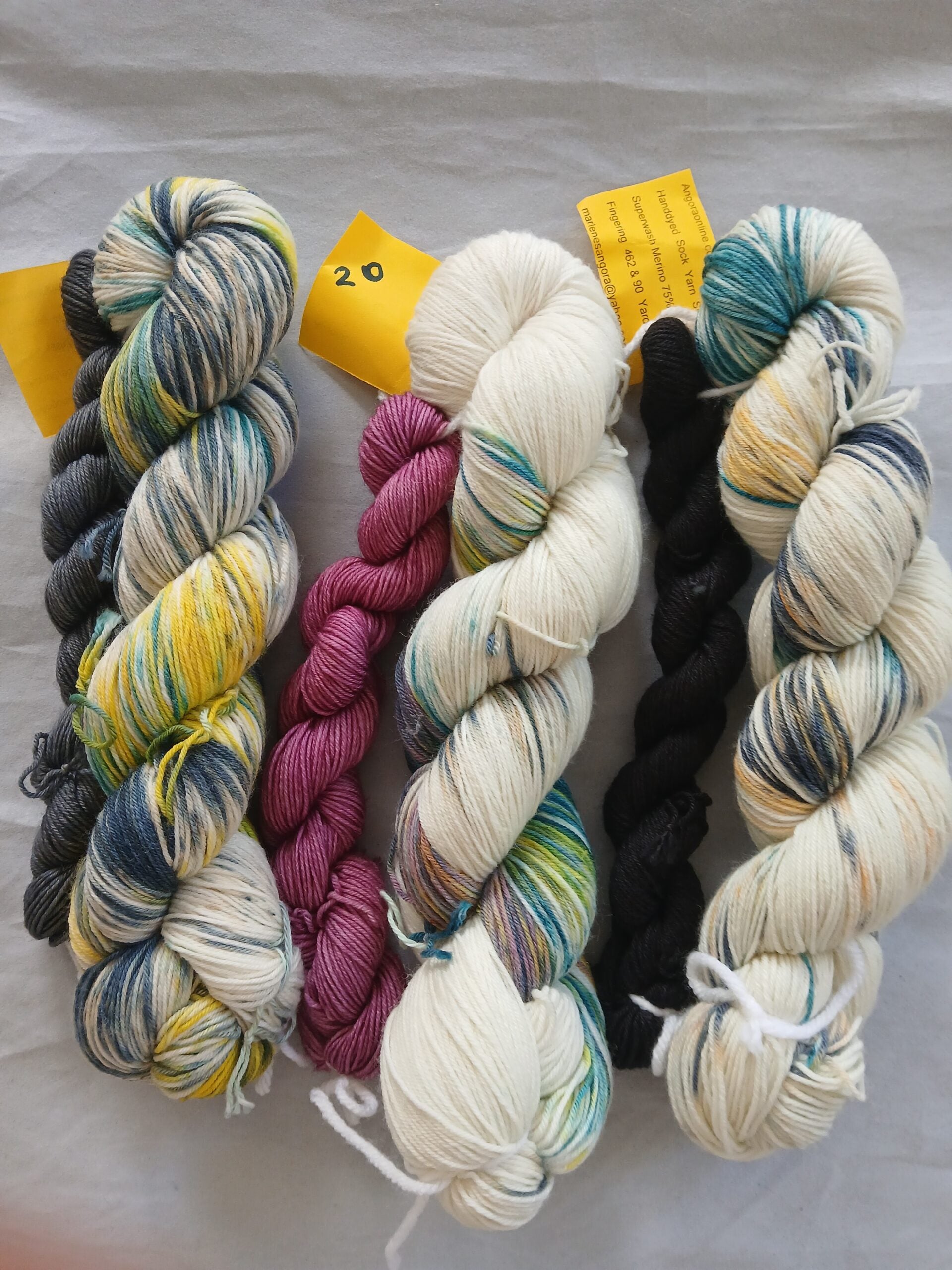 Newsprint Sock Yarn Set - Hand dyed Yarn Fingering Yarn image 1