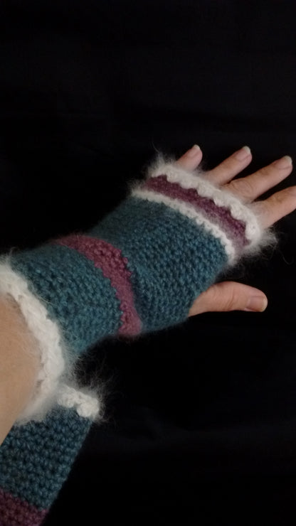 Angora Fingerless Gloves, Texting Mittens image 0